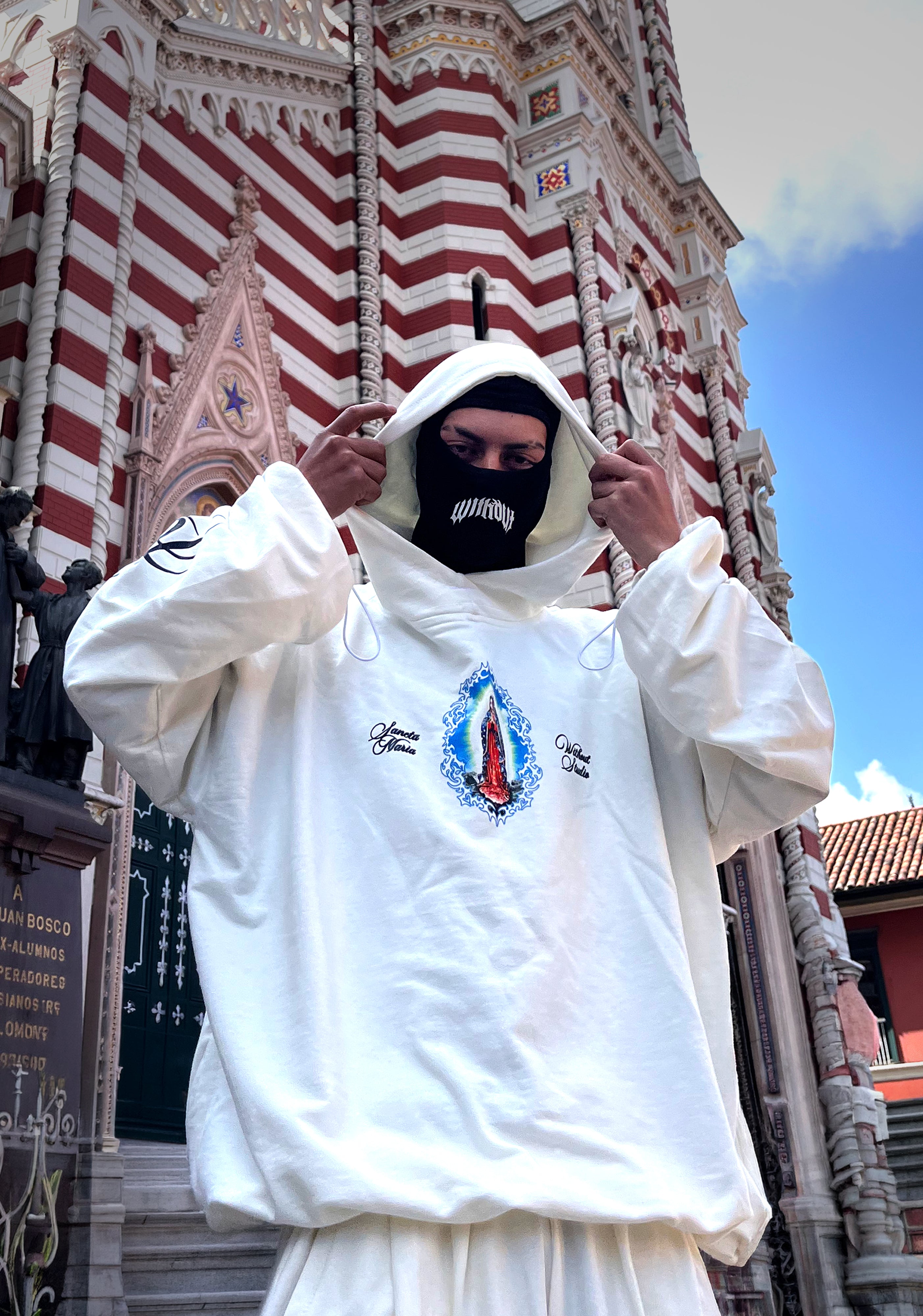 Hoodie Oversize “Sancta Maria” | Blanco