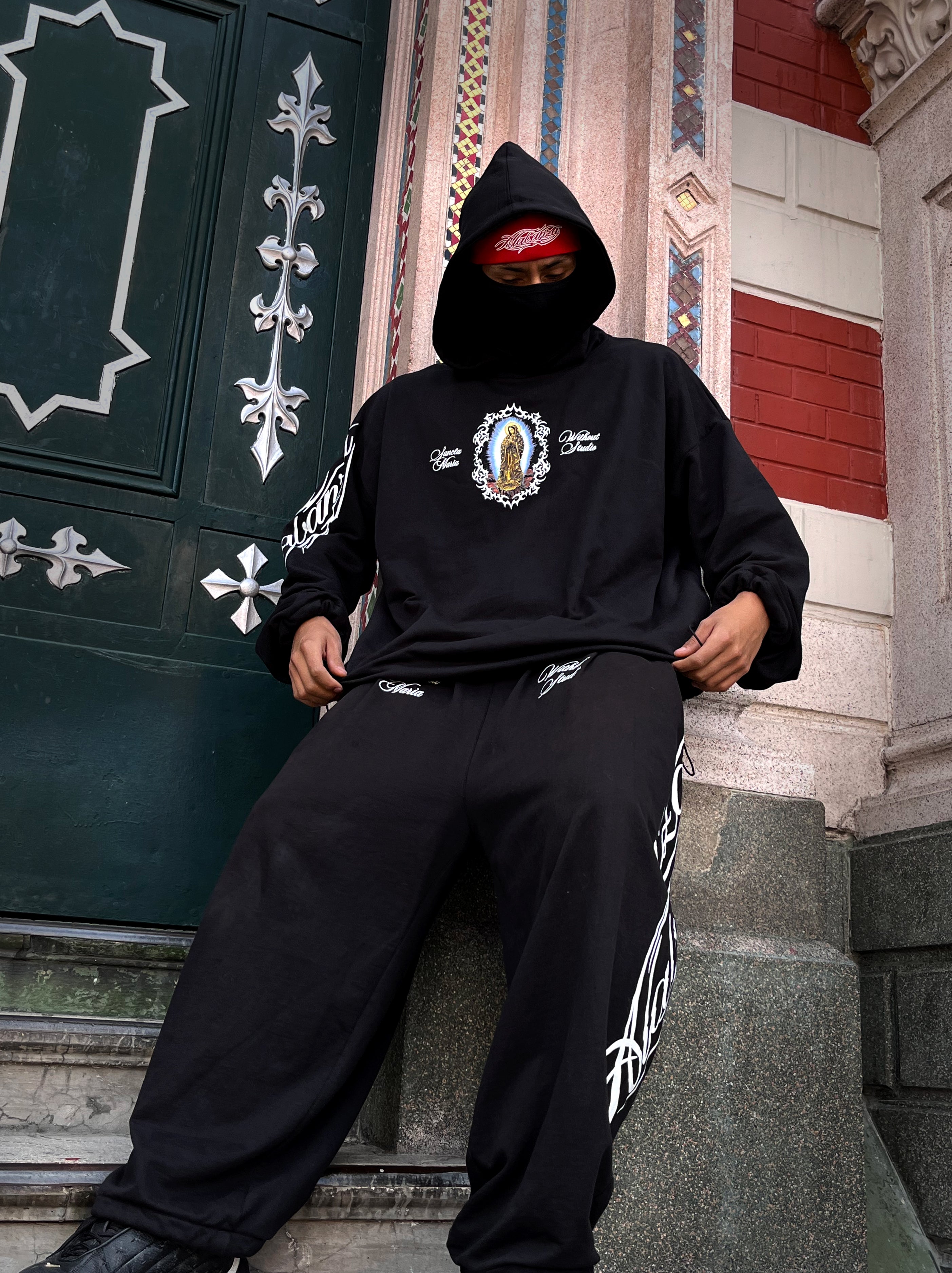Hoodie Oversize “Sancta Maria” | Negro