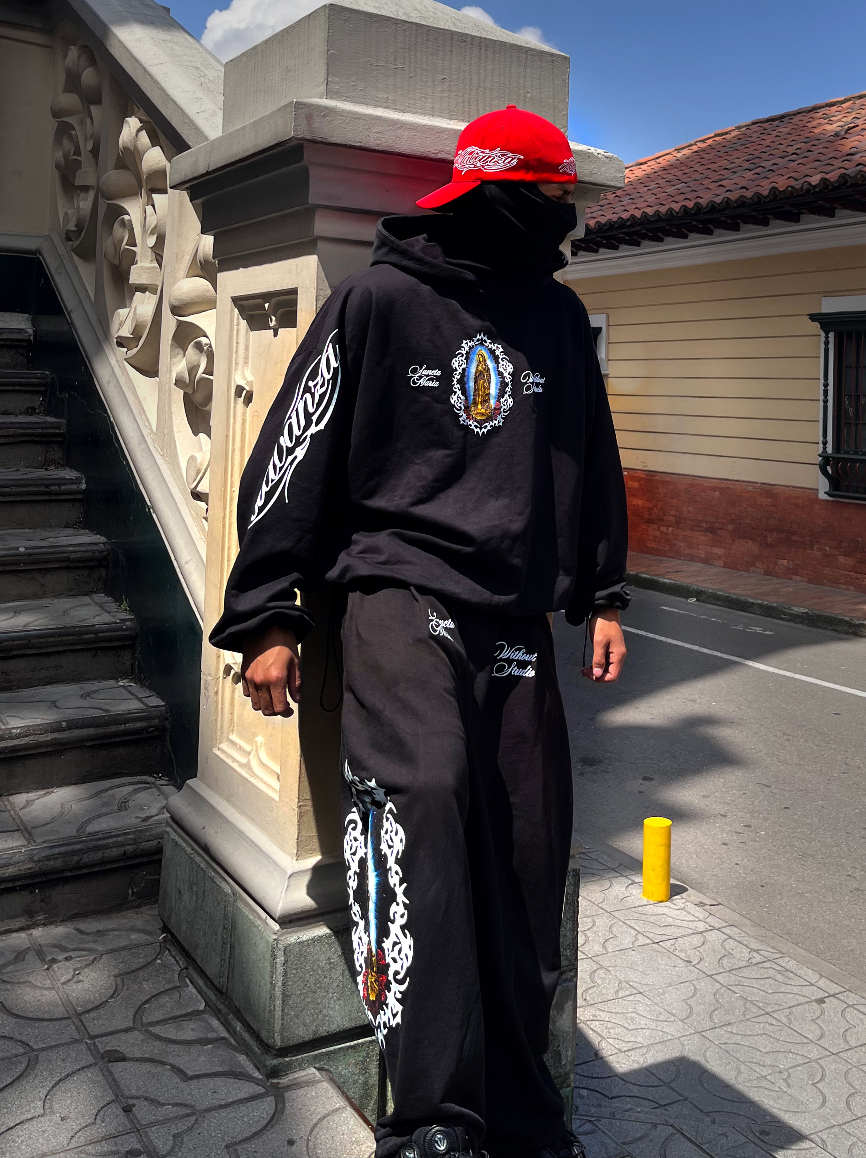 Hoodie Oversize “Sancta Maria” | Negro