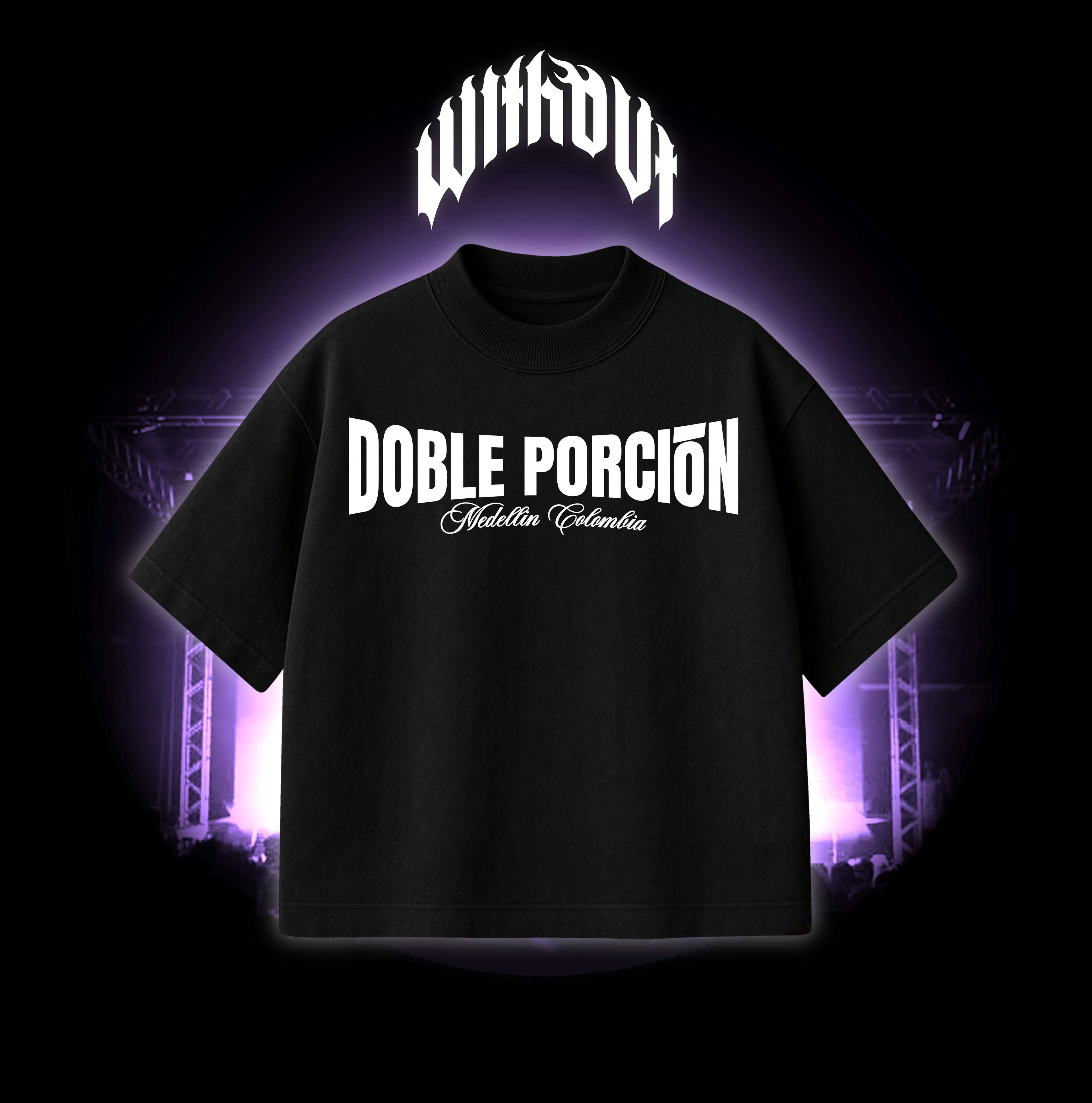 Camiseta Oversize Doble porción | Negra V2