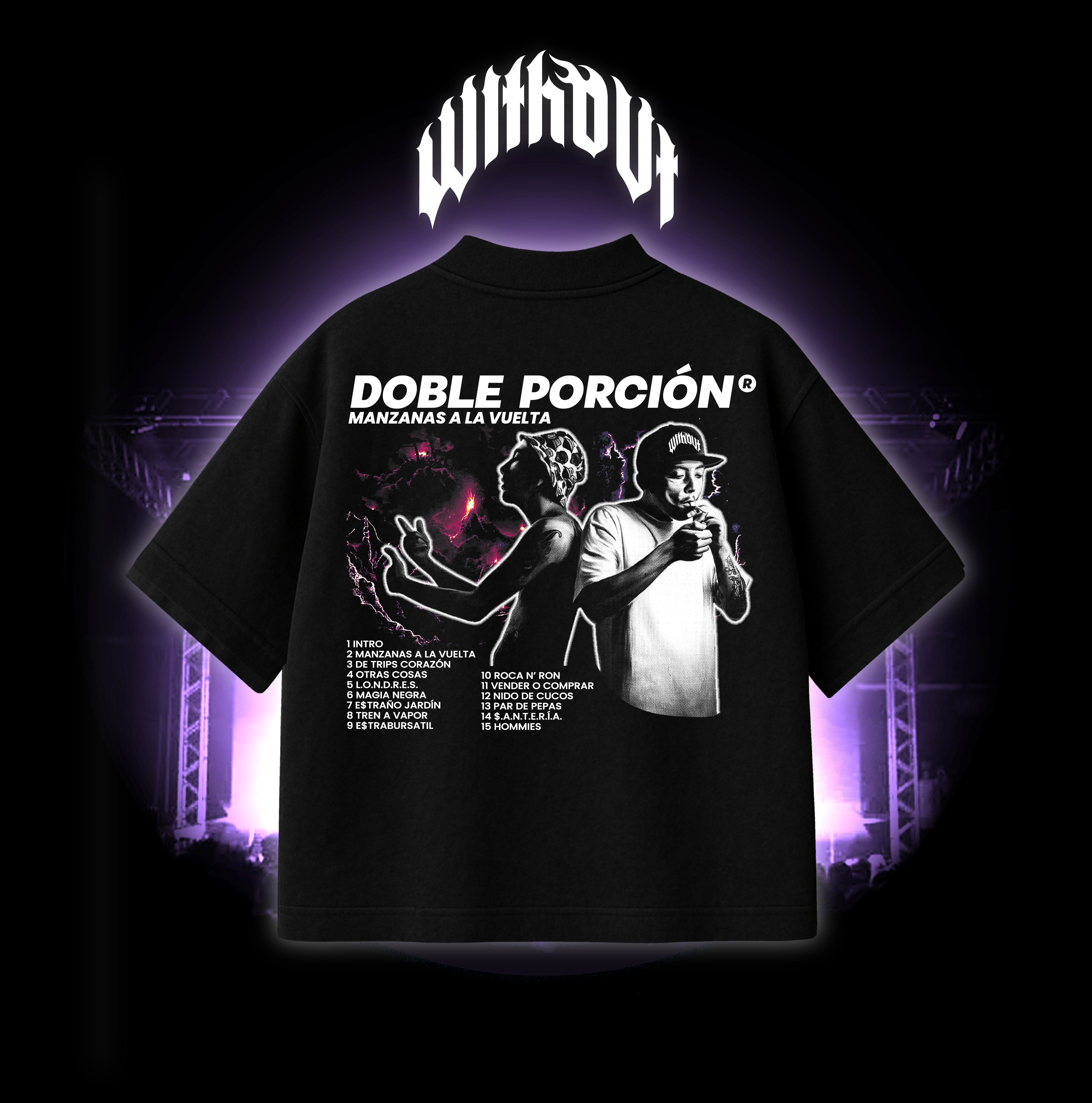 Camiseta Oversize Doble porción | Negra V2