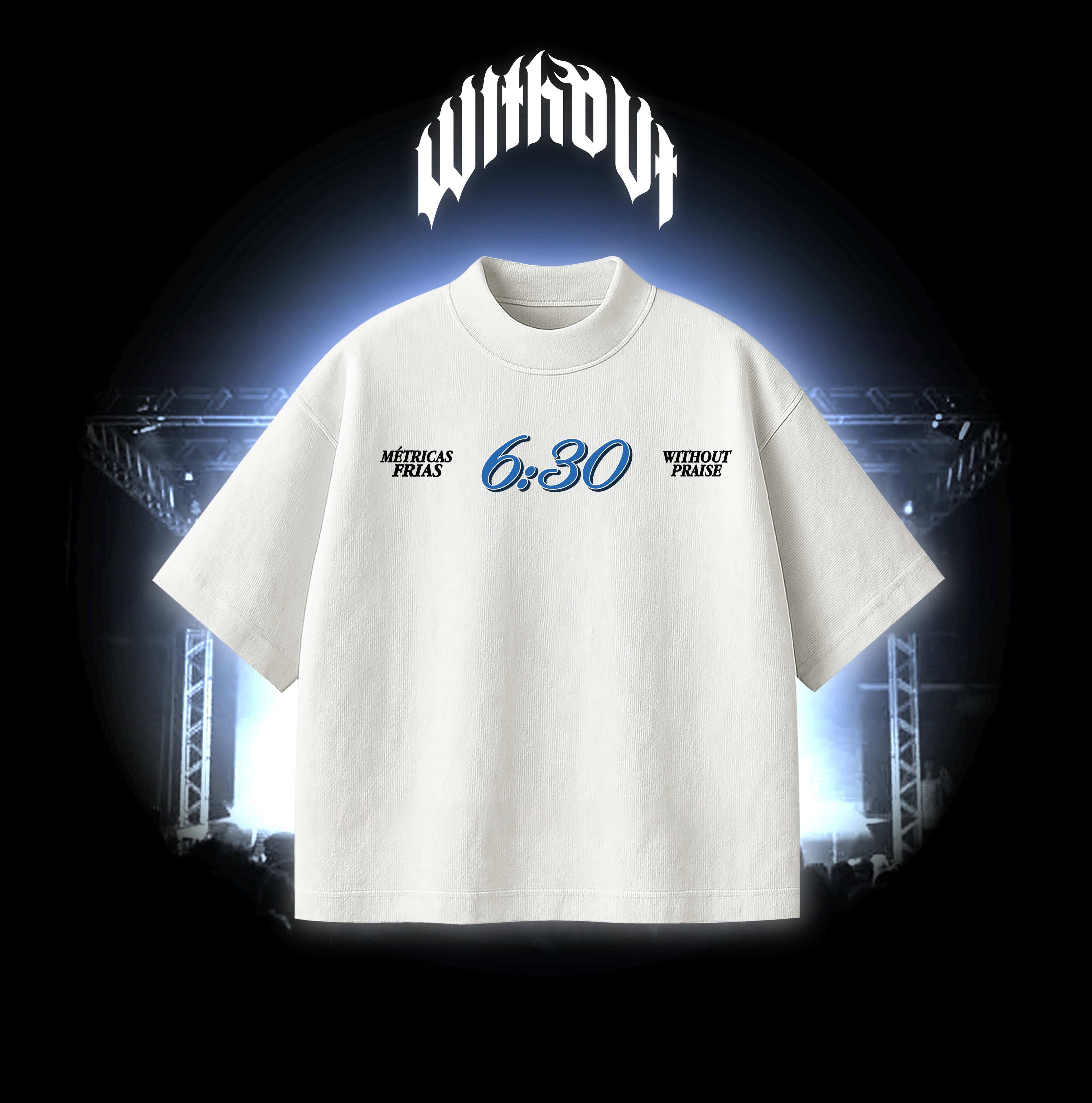 Camiseta Oversize Métricas frías “6:30” Blanca