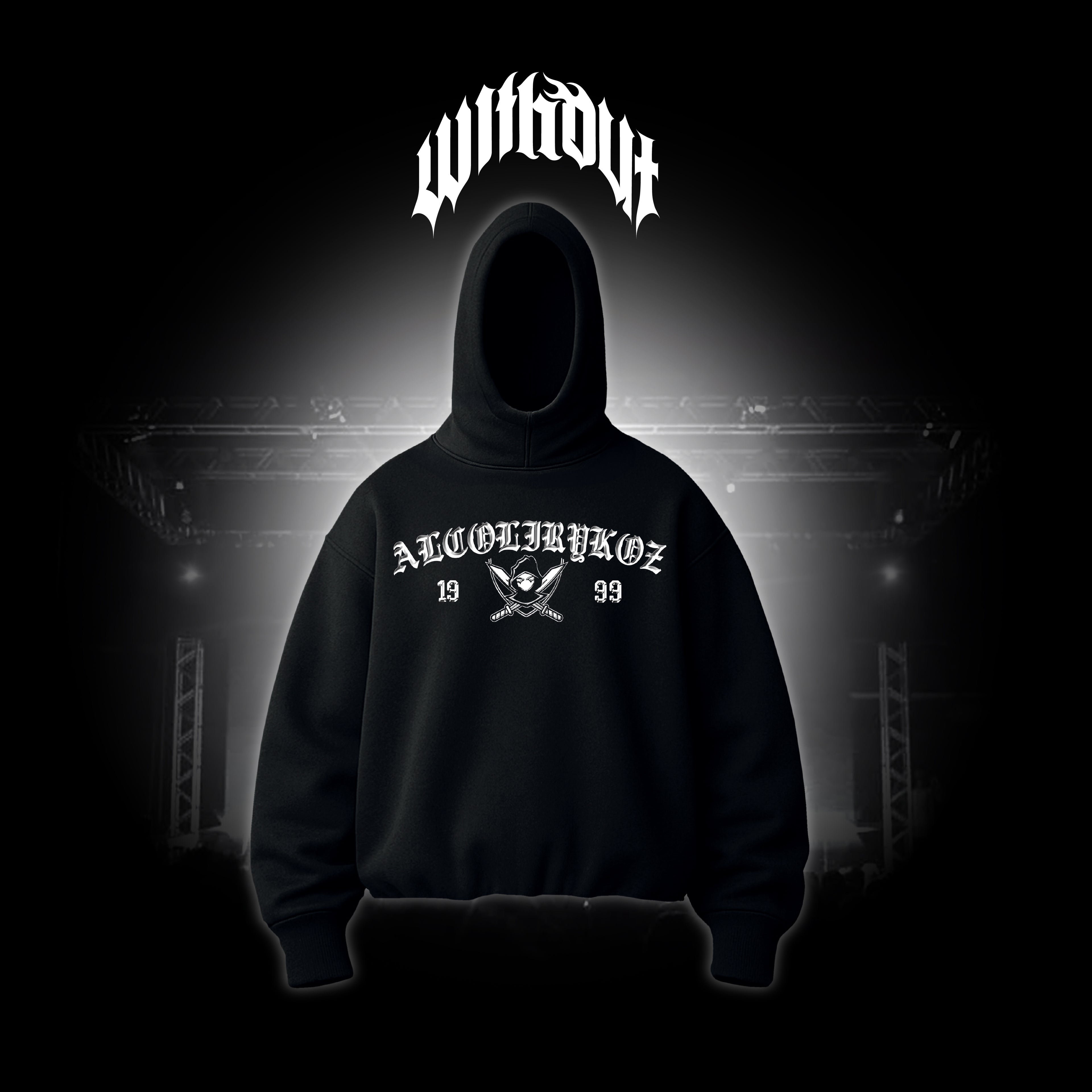 Hoodie Oversize Alcolirikoz Exclusivo negro