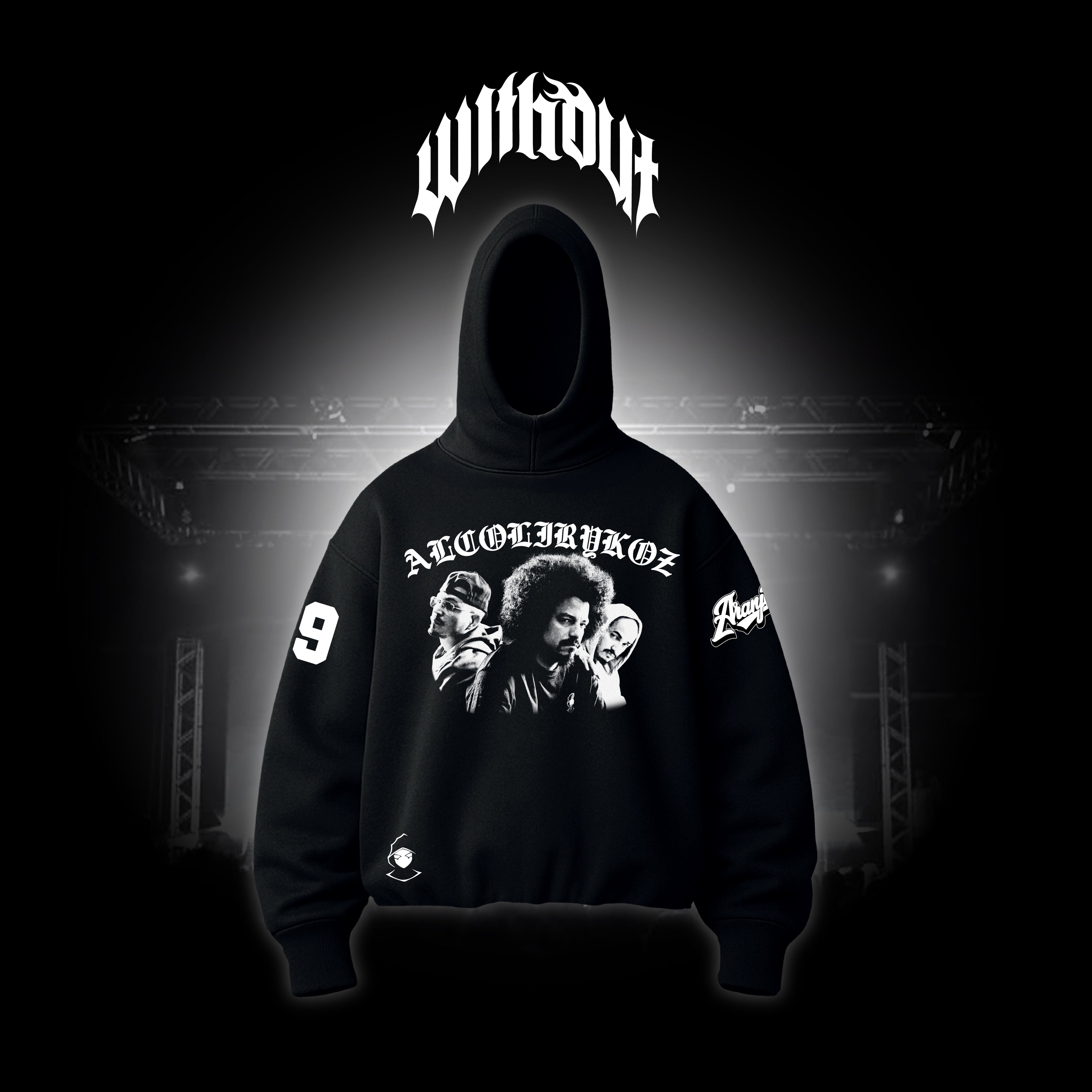 Hoodie Oversize Alcolirykoz Clasico | Negro