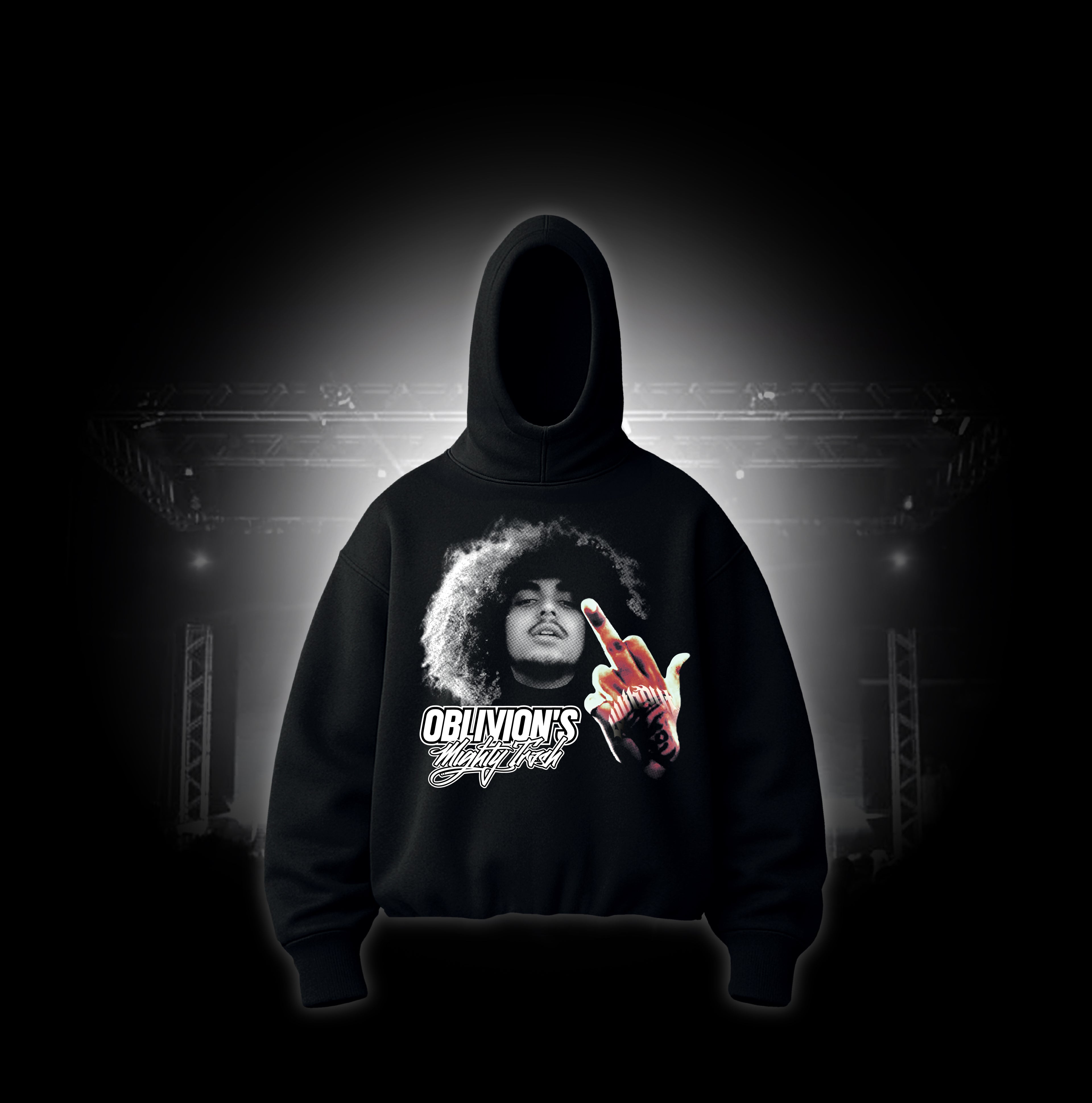 Hoodie Oversize Oblivion´s Rostro | Negro