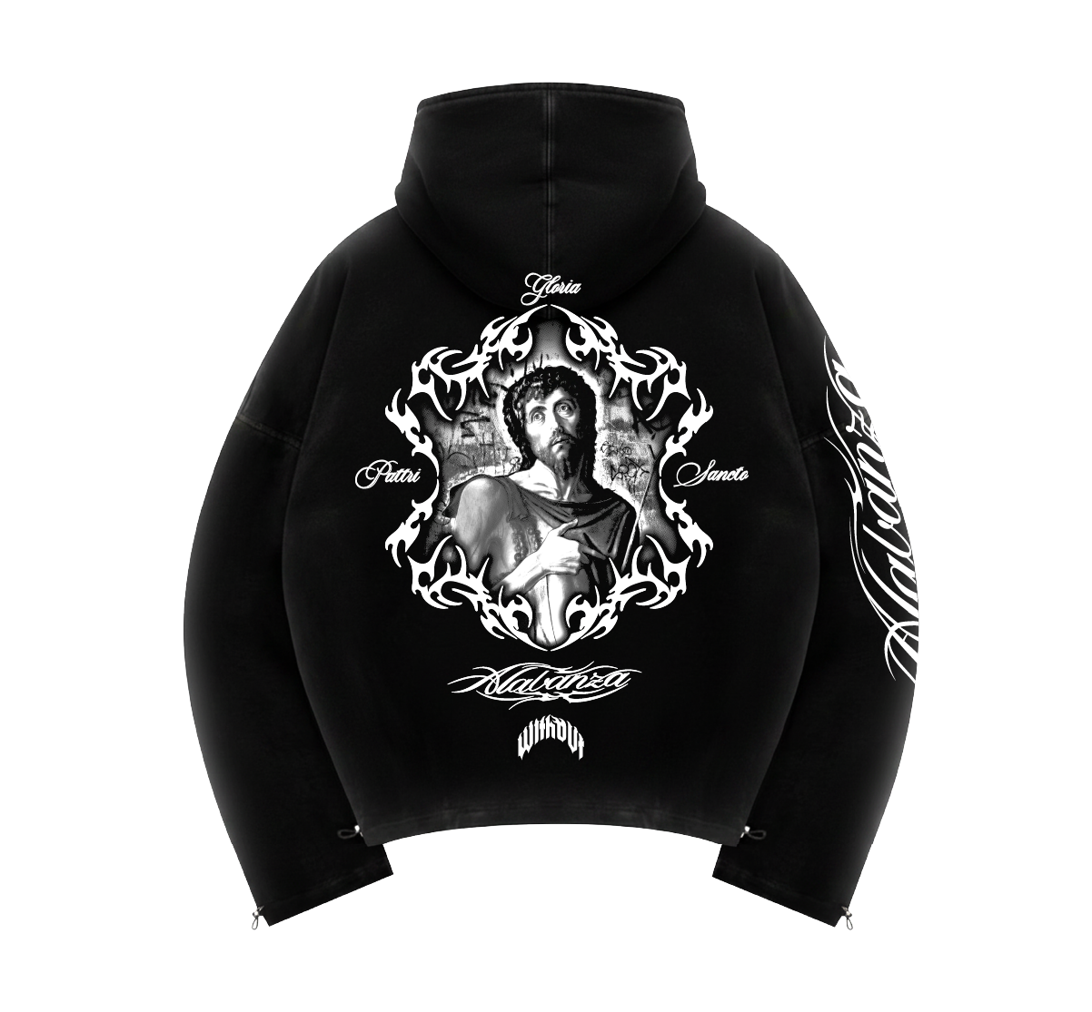 Hoodie Oversize “Gloria Pattri Sacto” | Negro