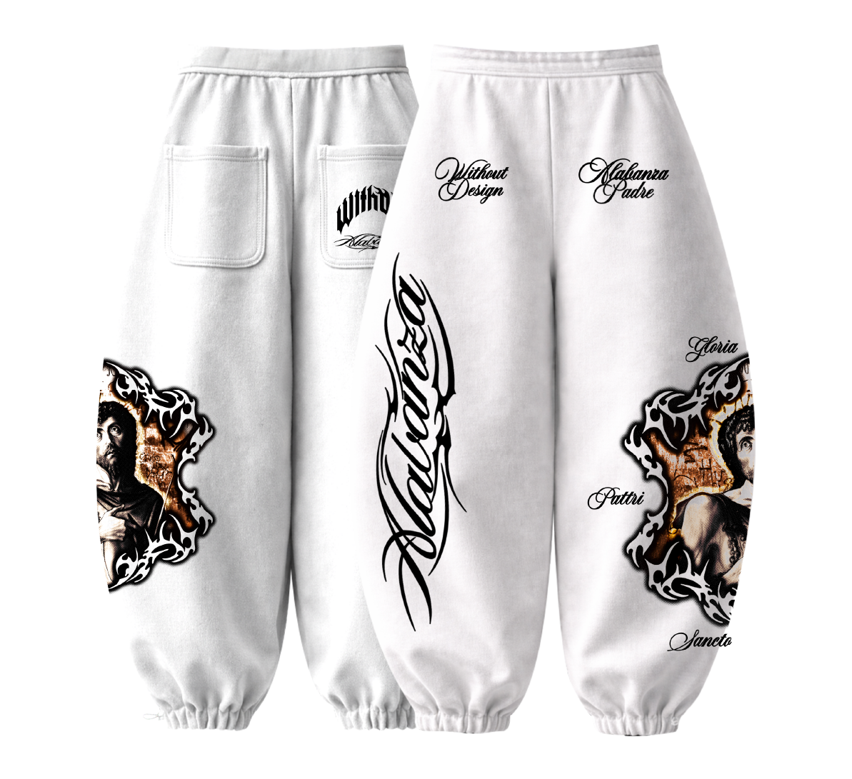 Pantalon Baggy Barrel Gloria pattri sancto | Blanco
