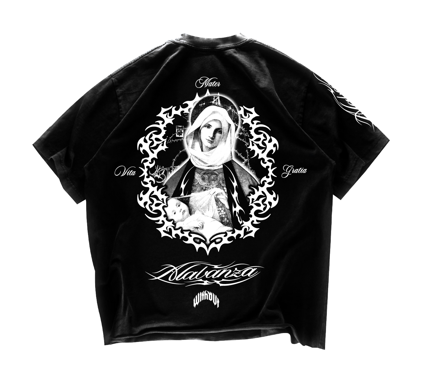 Camiseta Oversize “Matter Vita Gratia” | Negra