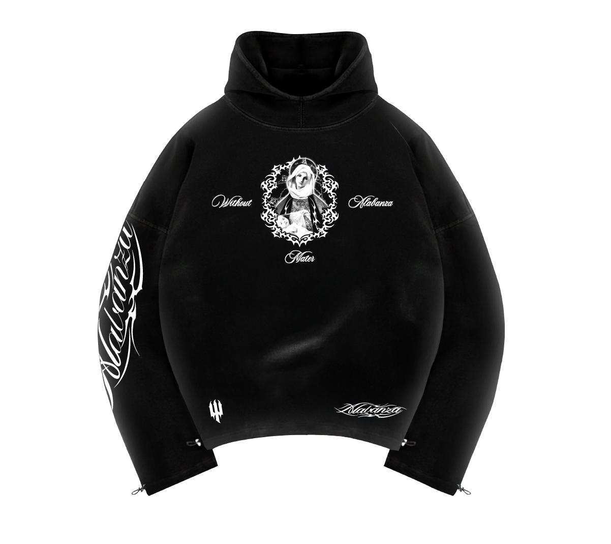 Hoodie Oversize “Matter Vita Gratia” | Negro