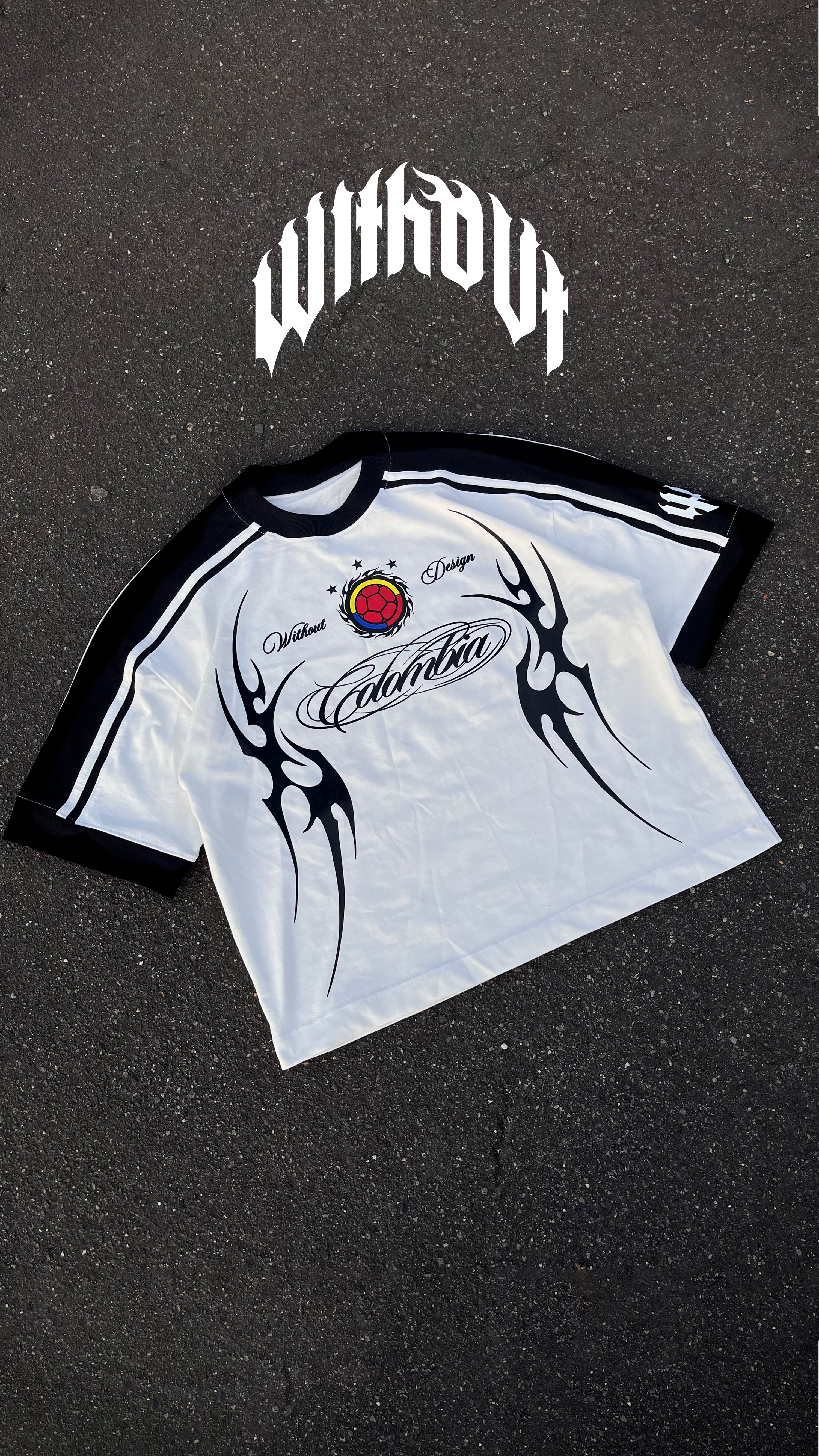 Camiseta Colombia Boxi Fit | Blanca