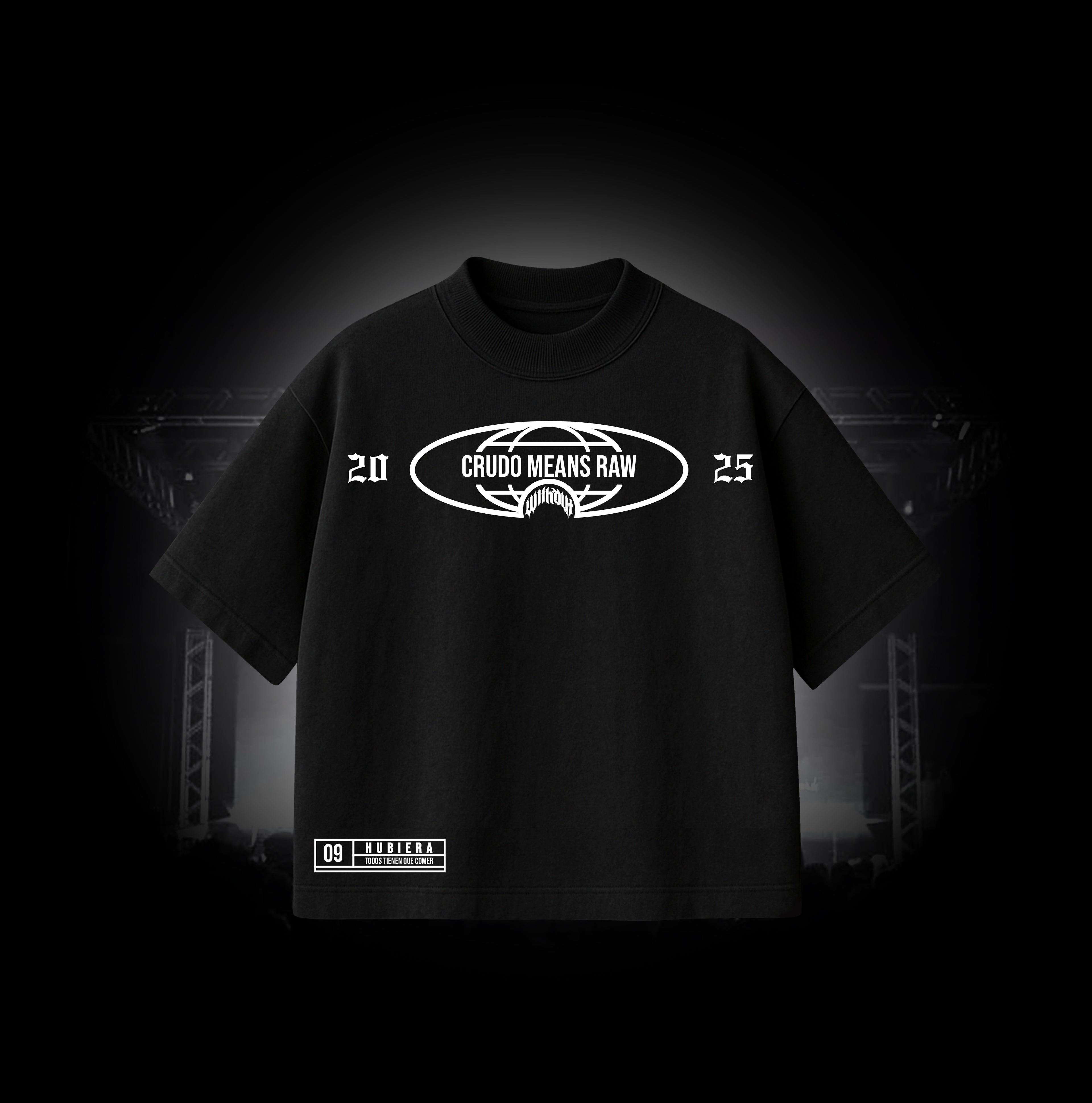 Camiseta Oversize Crudo "Hubiera" | Negra