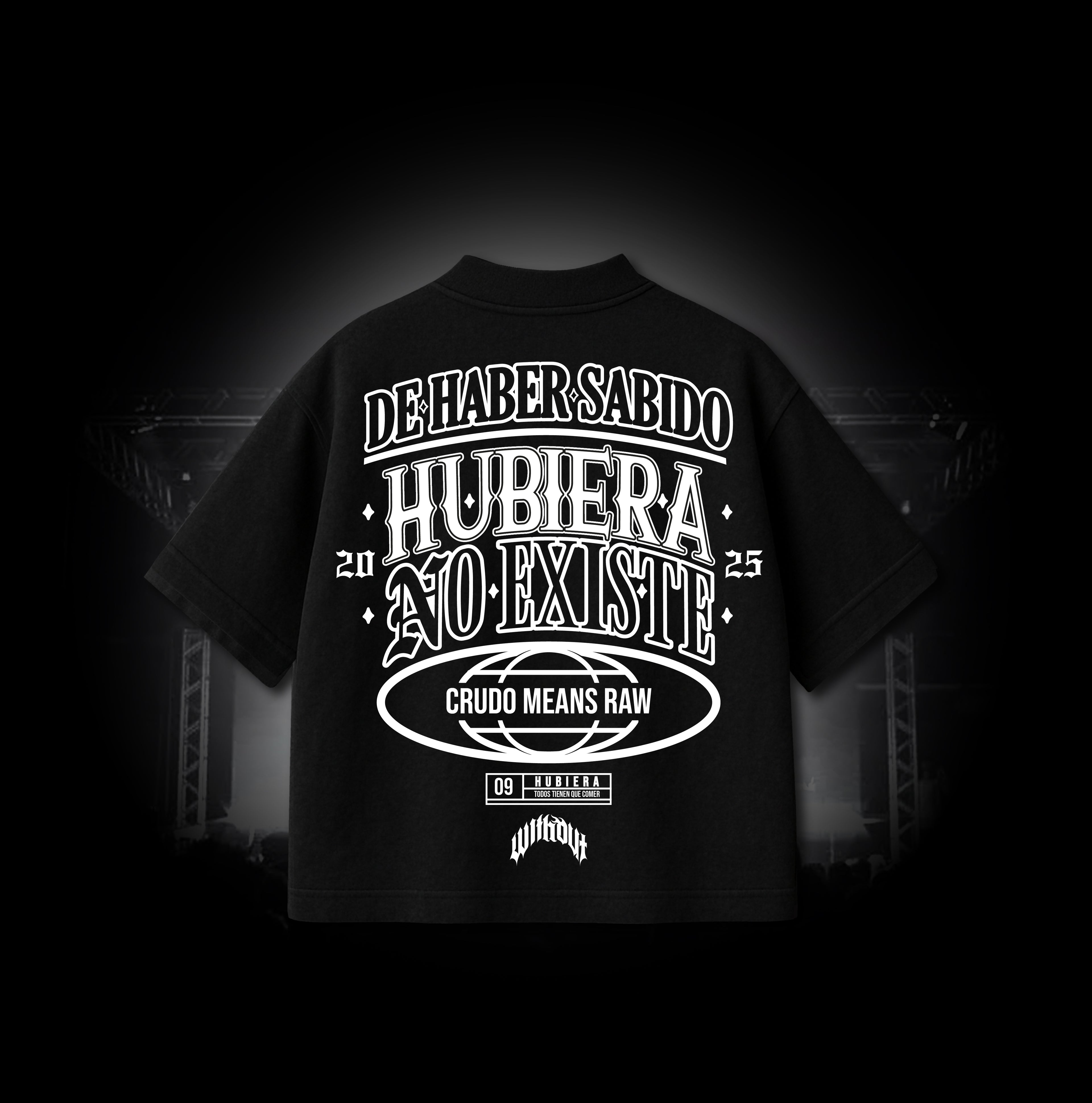 Camiseta Oversize Crudo "Hubiera" | Negra
