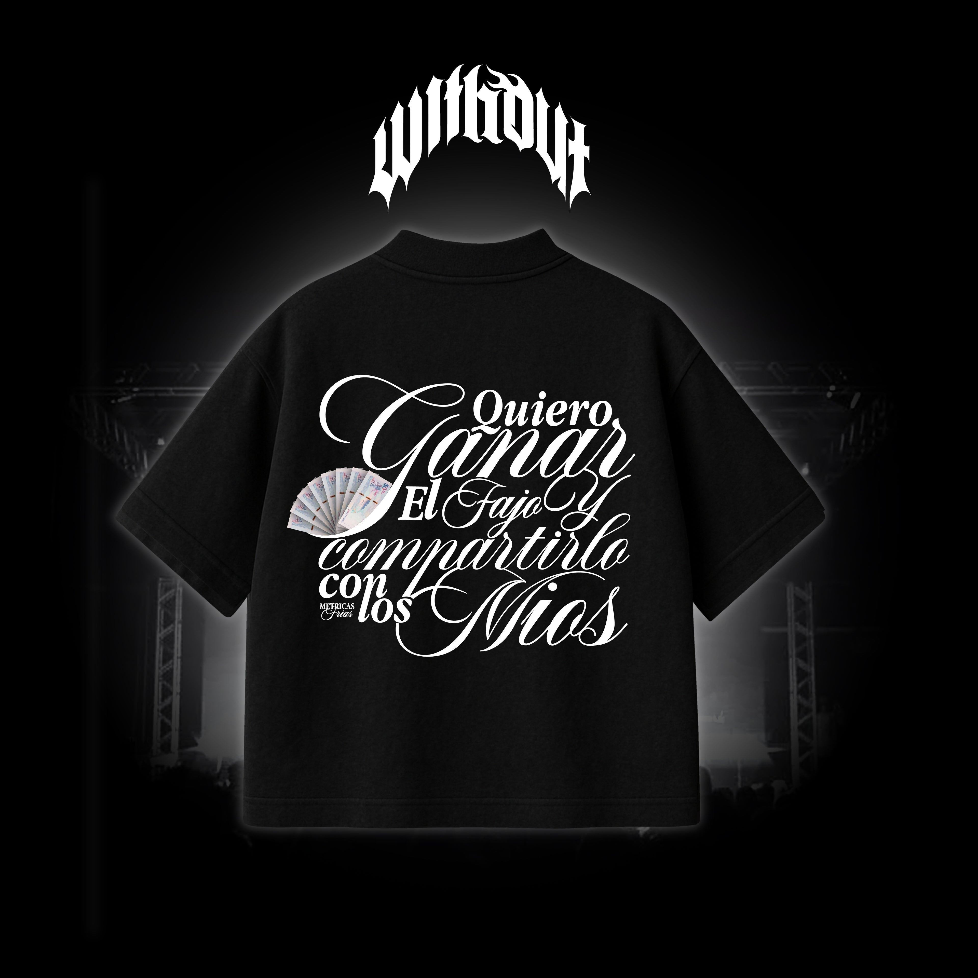 Camiseta Oversize Magia Negra Métricas Frías