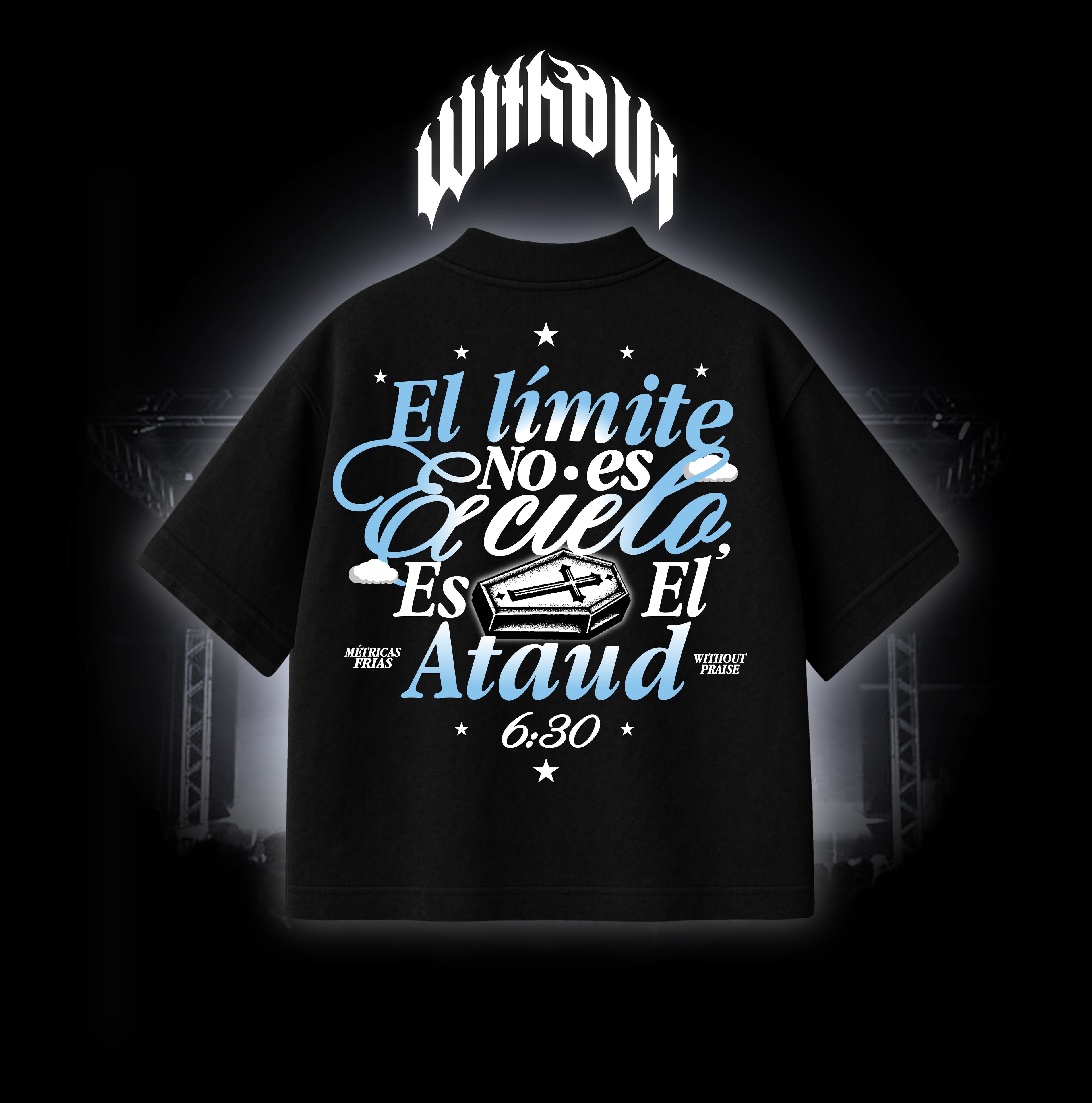 Camiseta Oversize Métricas frías “6:30” Negra