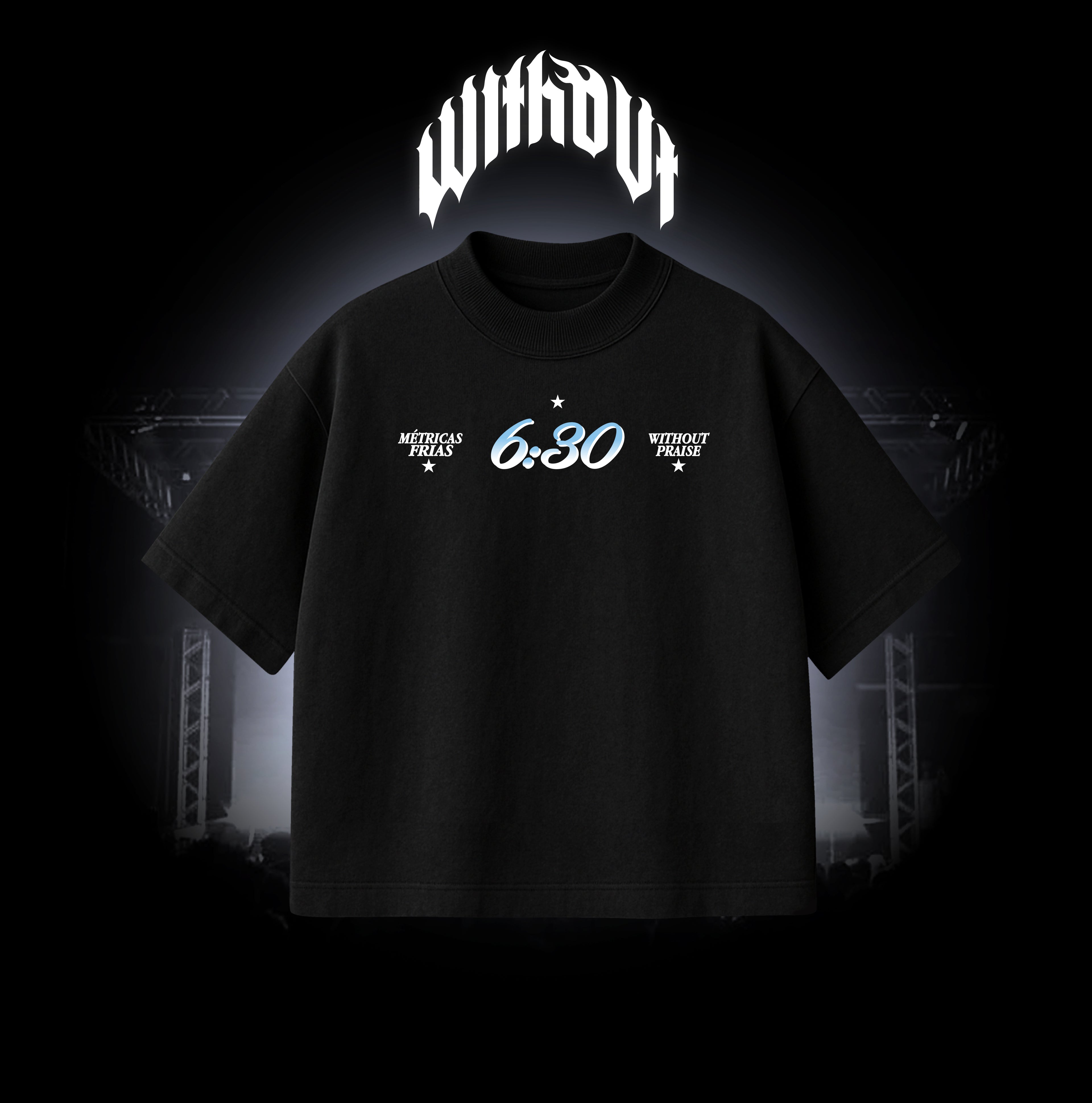 Camiseta Oversize Métricas frías “6:30” Negra