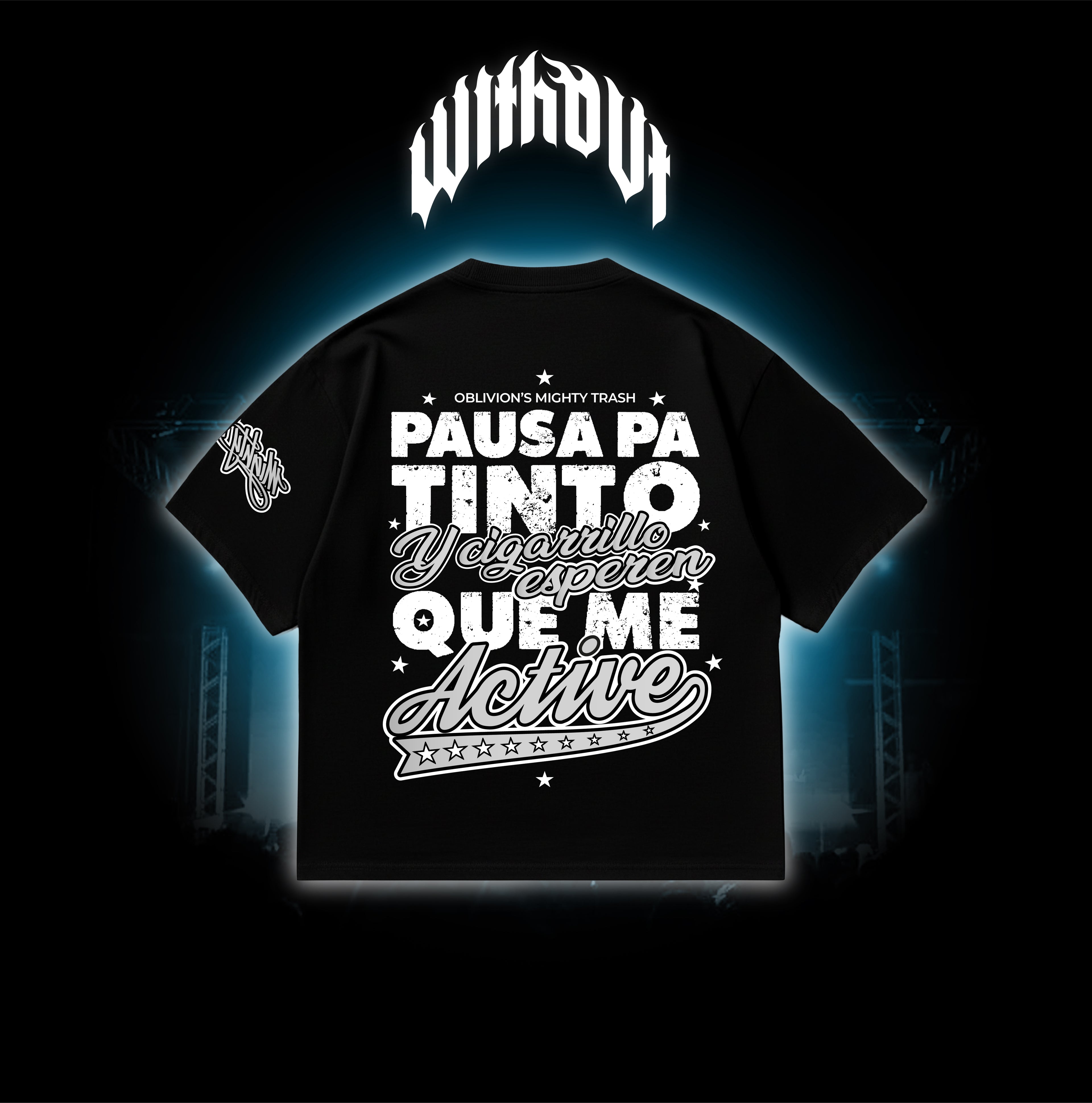 Camiseta Oversize Pausa pa' tinto | Oblivion's | Negra