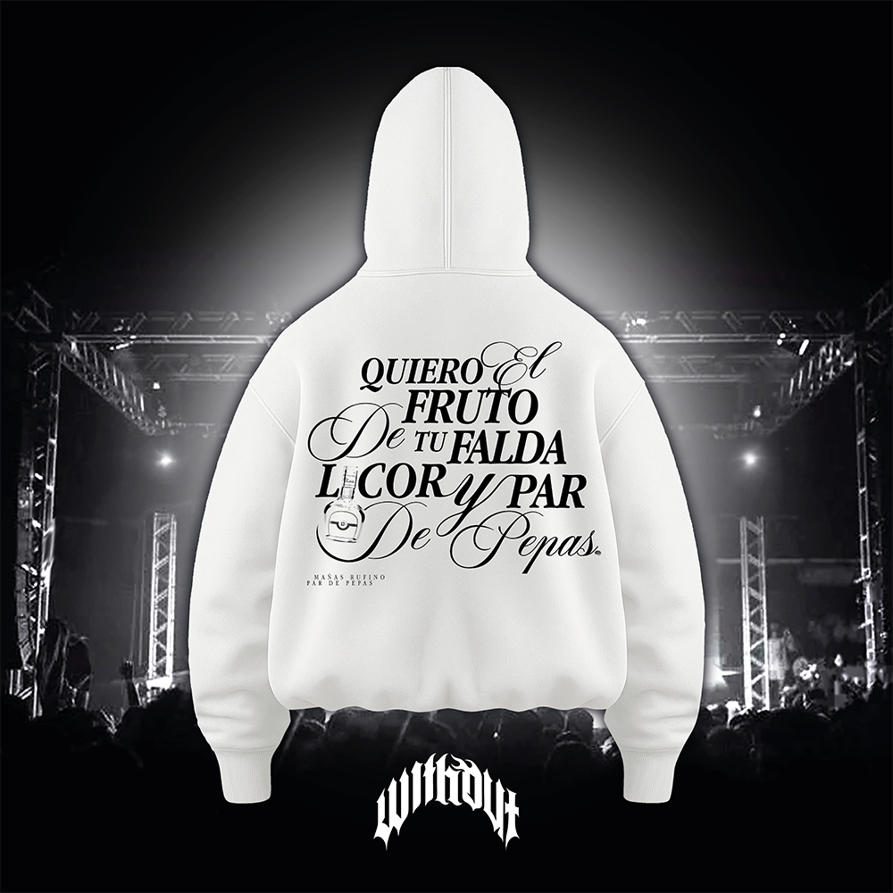 Hoodie Oversize Par de Pepas | Blanco