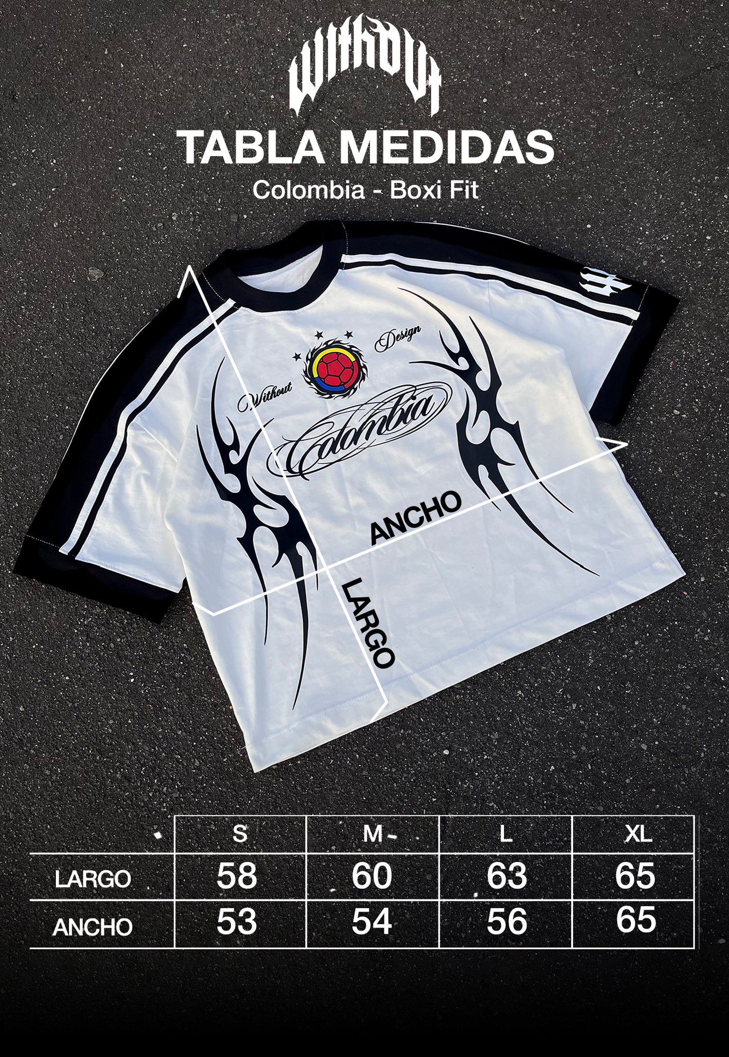 Camiseta Colombia Boxi Fit | Blanca