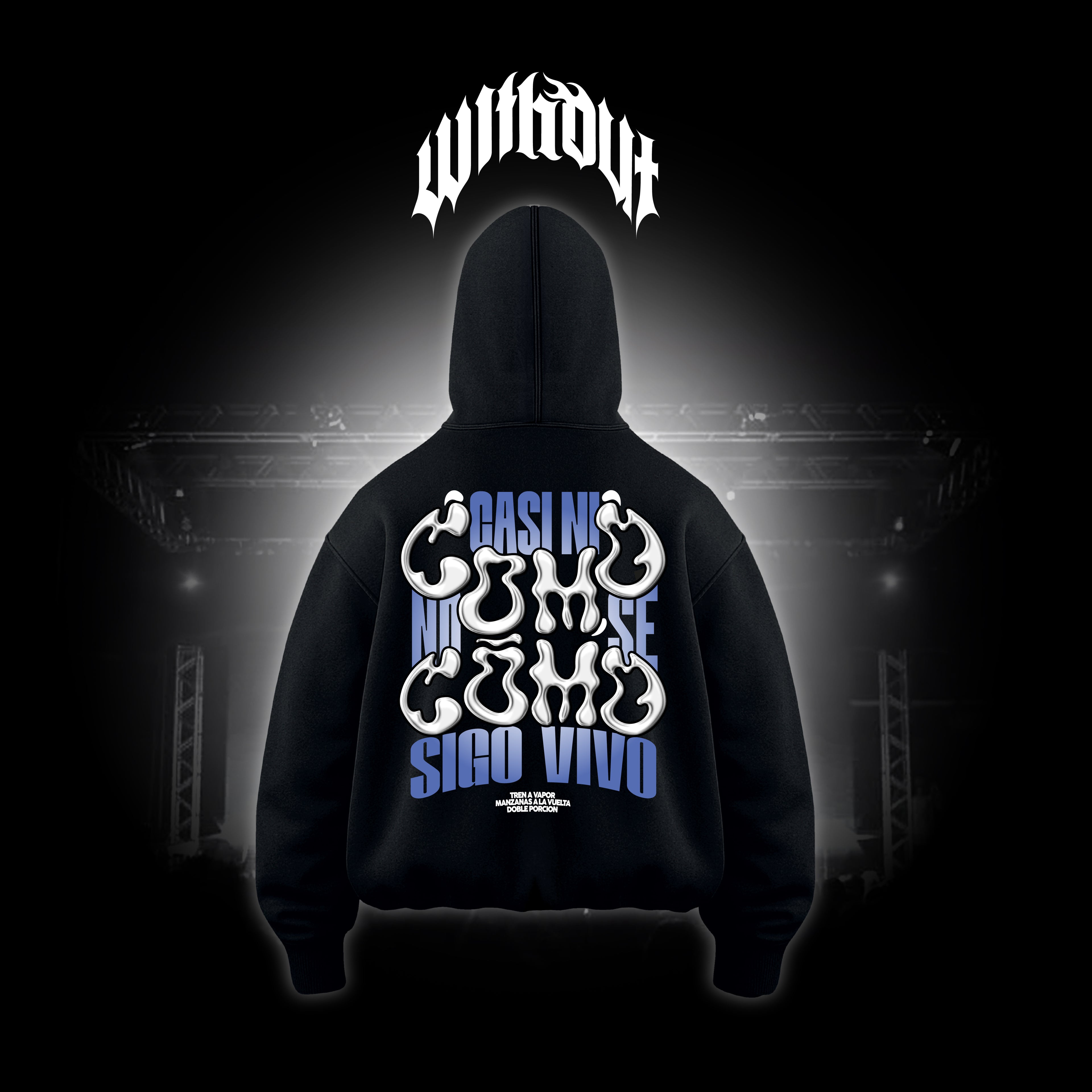 Hoodie Oversize Tren a vapor | Doble Porción