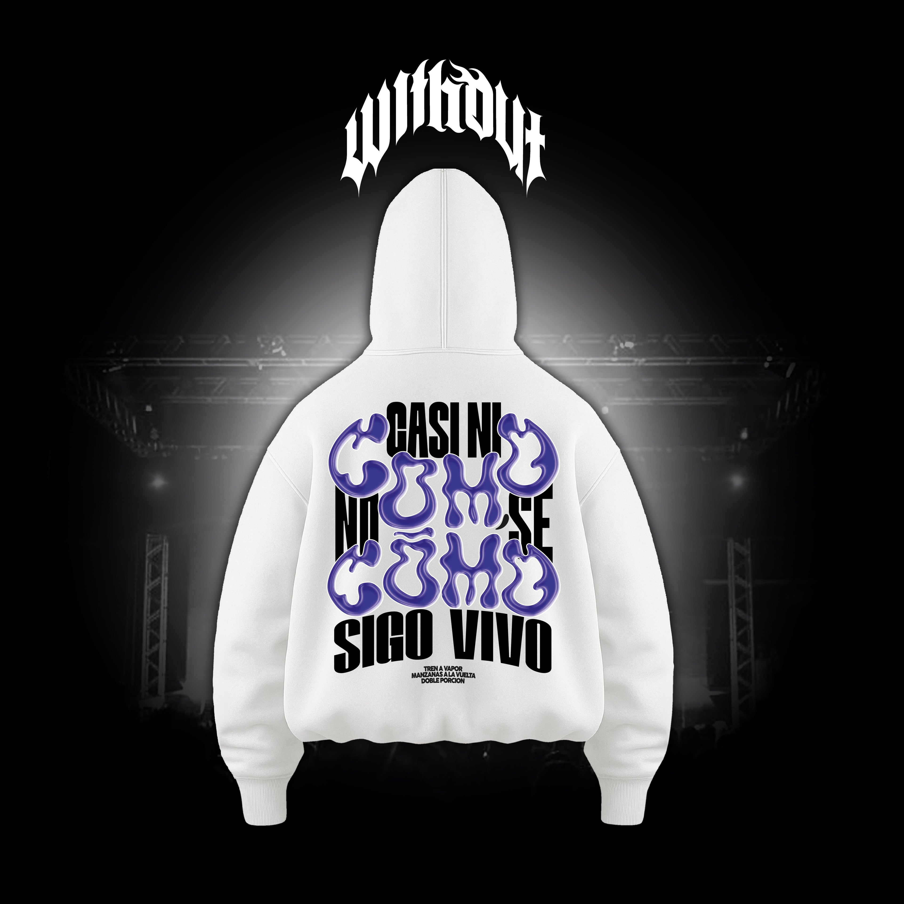Hoodie Oversize Tren a vapor | Doble Porción